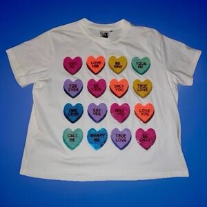 🩷💛💜Queen Of Sparkles XS Sequined Sweetheart Tee EUC